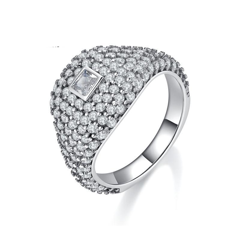 925 Silver Ring Pink Heart Zircon Shining Bow Ring Original 925 Silver Ring Pink Heart Zircon Shining Bow Ring Original